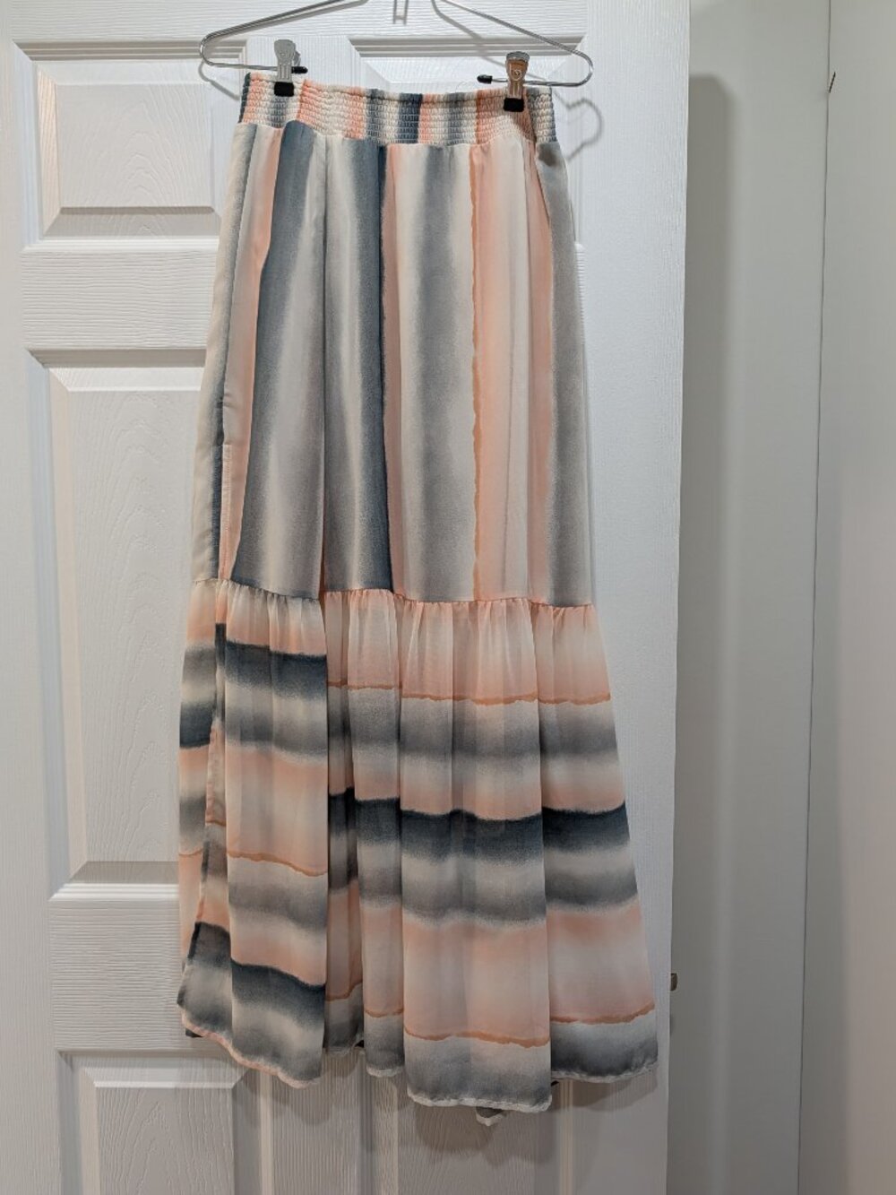 Lovestitch Women's Pastel Watercolor Maxi Tiered Summer Skirt